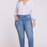 Marilyn Straight Ankle Jeans In Plus Size - Port Sea