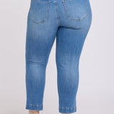 Sheri Slim Straight Ankle Jeans In Plus Size - Pacifica