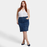 High Waist Skirt In Plus Size - Ibiza Blues