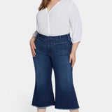 Patchie Wide Leg Capri Jeans In Plus Size - Fanciful