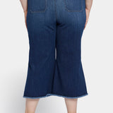 Patchie Wide Leg Capri Jeans In Plus Size - Fanciful