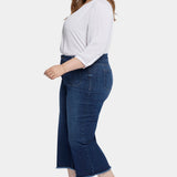 Patchie Wide Leg Capri Jeans In Plus Size - Fanciful