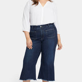 Patchie Wide Leg Capri Jeans In Plus Size - Sublime