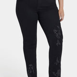 Marilyn Straight Jeans In Plus Size - Black Rinse