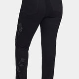 Marilyn Straight Jeans In Plus Size - Black Rinse
