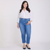 Billie Mini Bootcut Ankle Jeans In Plus Size - Blue Paradise
