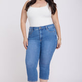 Chloe Capri Jeans In Plus Size - Blue Paradise