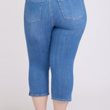 Chloe Capri Jeans In Plus Size - Blue Paradise