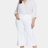 Patchie Wide Leg Capri Jeans In Petite Plus Size - Optic White