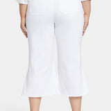 Patchie Wide Leg Capri Jeans In Petite Plus Size - Optic White