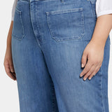 Patchie Wide Leg Capri Jeans In Petite Plus Size - Compass