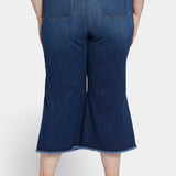 Patchie Wide Leg Capri Jeans In Petite Plus Size - Fanciful