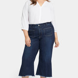 Patchie Wide Leg Capri Jeans In Petite Plus Size - Sublime