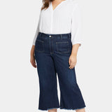 Patchie Wide Leg Capri Jeans In Petite Plus Size - Sublime