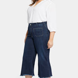 Patchie Wide Leg Capri Jeans In Petite Plus Size - Sublime