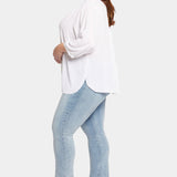 Pintuck Blouse In Plus Size - Optic White