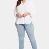 Pintuck Blouse In Plus Size - Optic White