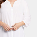 Pintuck Blouse In Plus Size - Optic White