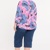 Pintuck Blouse In Plus Size - Cadiz