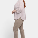 Pintuck Blouse In Plus Size - Graceful Geo