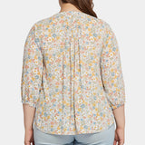 Pintuck Blouse In Plus Size - Angelonia