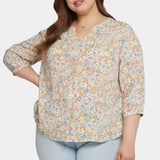 Pintuck Blouse In Plus Size - Angelonia