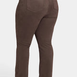 Marilyn Straight Pants In Plus Size - Coffee Bean