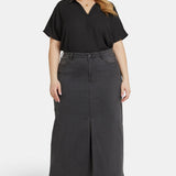 High Rise Long Skirt In Plus Size - Cloud Stone