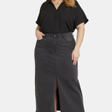 High Rise Long Skirt In Plus Size - Cloud Stone