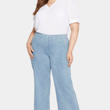 Pull-On Teresa Wide Leg Jeans In Plus Size - Crystalline