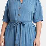 Kate Ruffle Dress In Plus Size - Light Marine