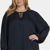 Elsie Blouse In Plus Size - Black