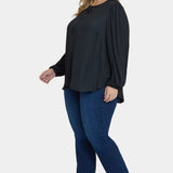 Elsie Blouse In Plus Size - Black