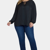 Elsie Blouse In Plus Size - Black