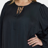 Elsie Blouse In Plus Size - Black